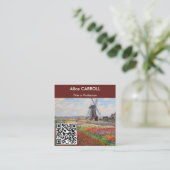 Claude Monet - Tulpenveld, Nederland - QR Code Vierkante Visitekaartje (Staand voorkant)