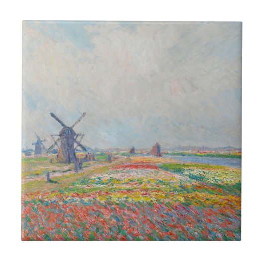 Claude Monet - Tulpenvelden bij Den Haag Tegeltje (Voorkant)