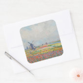Claude Monet - Tulpenvelden bij Den Haag Vierkante Sticker (Envelop)