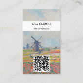 Claude Monet - Tulpenvelden, Den Haag - QR Code Visitekaartje (Voorkant)