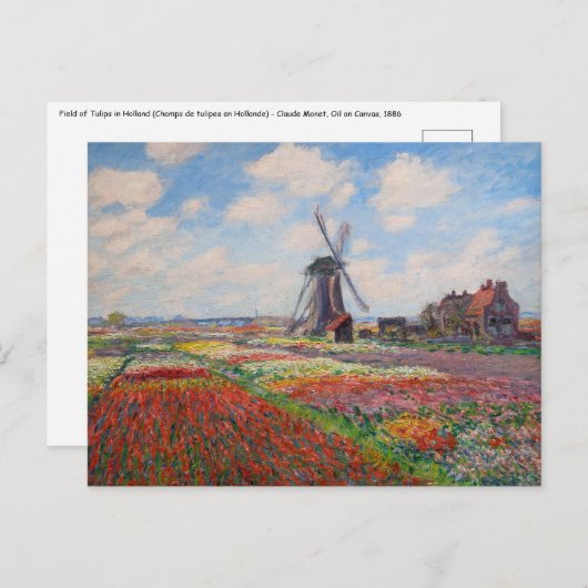 Claude Monet - Tulpveld in Holland Briefkaart (Voorkant / Achterkant)