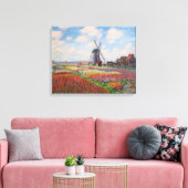 Claude Monet - Tulpveld in Holland Canvas Afdruk (Insitu (Woonkamer))