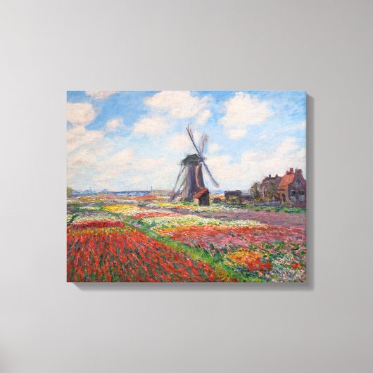 Claude Monet - Tulpveld in Holland Canvas Afdruk (Voorkant)