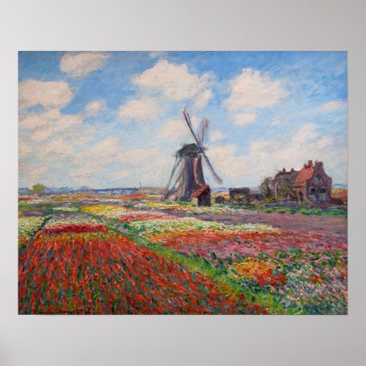 Claude Monet - Tulpveld in Holland Poster (Voorkant)
