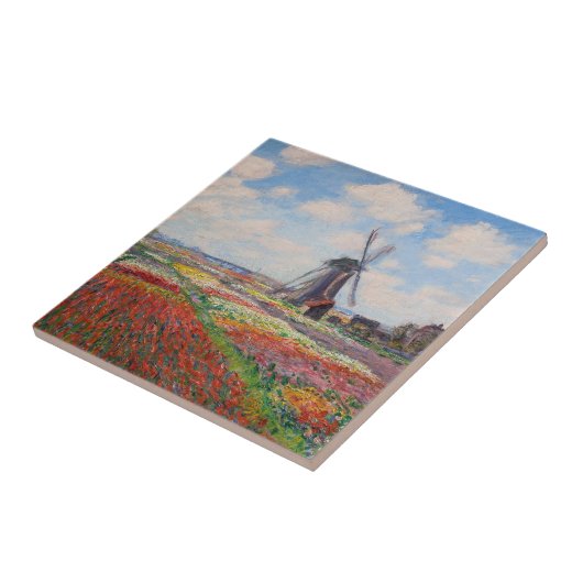 Claude Monet - Tulpveld in Holland Tegeltje (Zijkant)