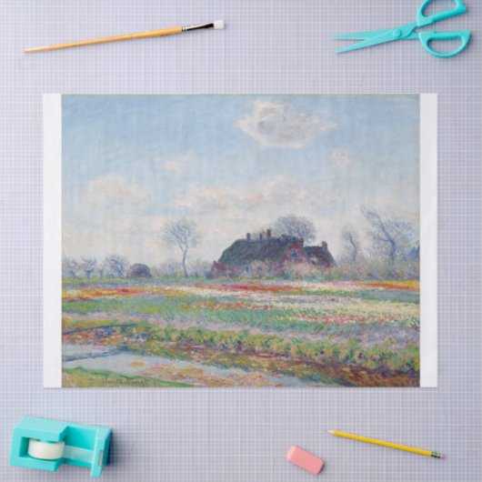 Claude Monet | Tulpvelden te Sassenheim (1886) Tissuepapier (Craft)