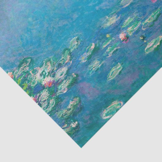 Claude Monet Turquoise Decoupage Water Lilly Tissuepapier (Detail)