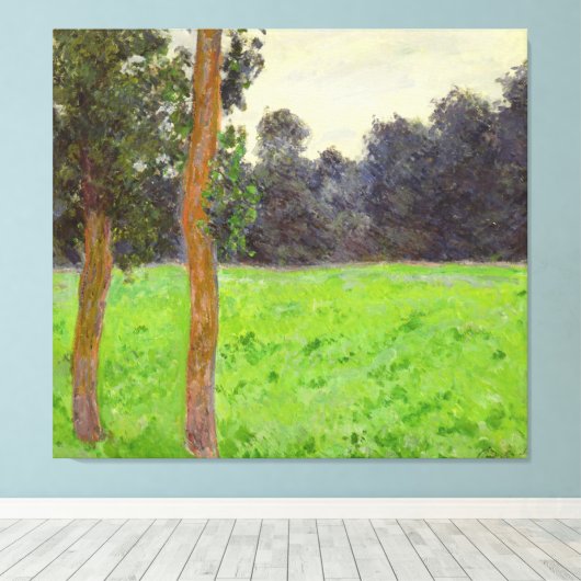Claude Monet | Twee bomen in de Prairie Canvas Afdruk (Insitu (Houten vloer))