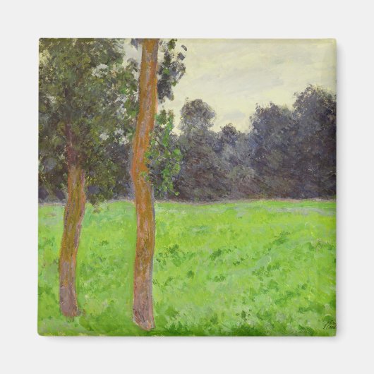 Claude Monet | Twee bomen in de Prairie Magneet (Voorkant)