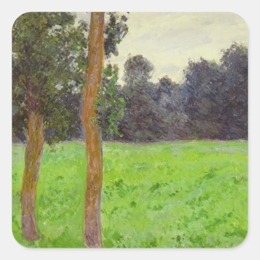 Claude Monet | Twee bomen in de Prairie Vierkante Sticker (Voorkant)