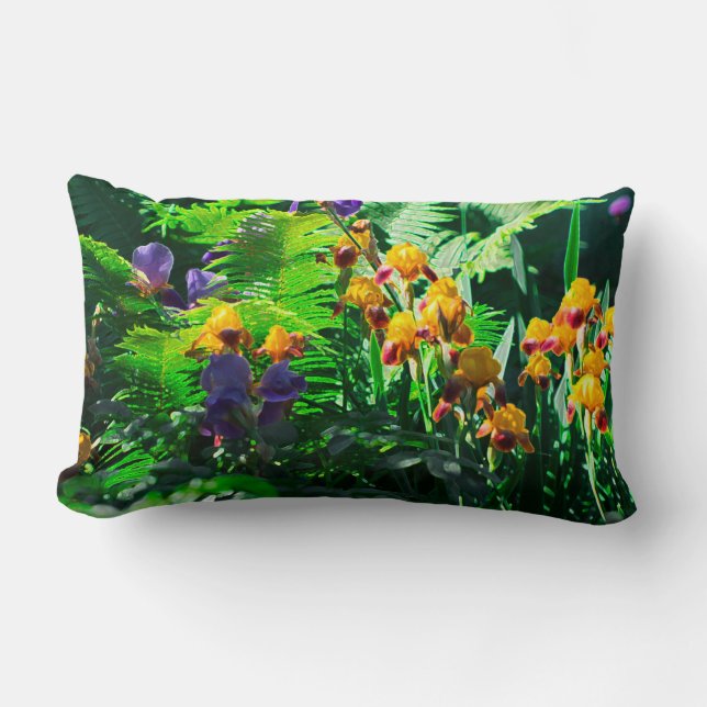 Claude Monet Type Gestileerde Tuin Iris Kussen (Voorkant)