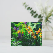 Claude Monet Type Stylized Garden Iris Briefkaart (Staand voorkant)