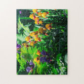 Claude Monet Type Stylized Garden Iris Legpuzzel (Verticaal)