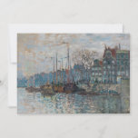 Claude Monet - Uitzicht Amsterdam Bedankkaart<br><div class="desc">Uitzicht van de Prins Hendrikkade en de Kromme Waal in Amsterdam - Claude Monet,  Olieverf op doek,  1874</div>