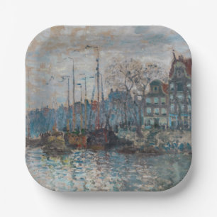 Claude Monet - Uitzicht Amsterdam Papieren Bordje