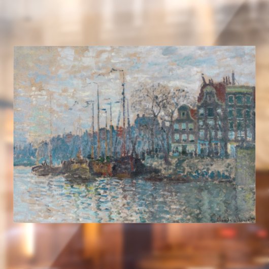 Claude Monet - Uitzicht Amsterdam Raamsticker (Vel 2)
