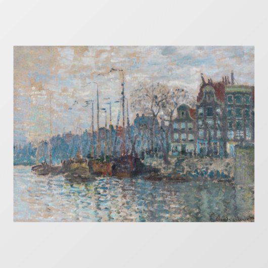 Claude Monet - Uitzicht Amsterdam Raamsticker (Vel)