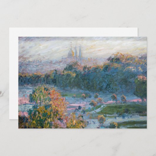 Claude Monet - Uitzicht van de Tuileries, Studie Bedankkaart (Voorkant / Achterkant)