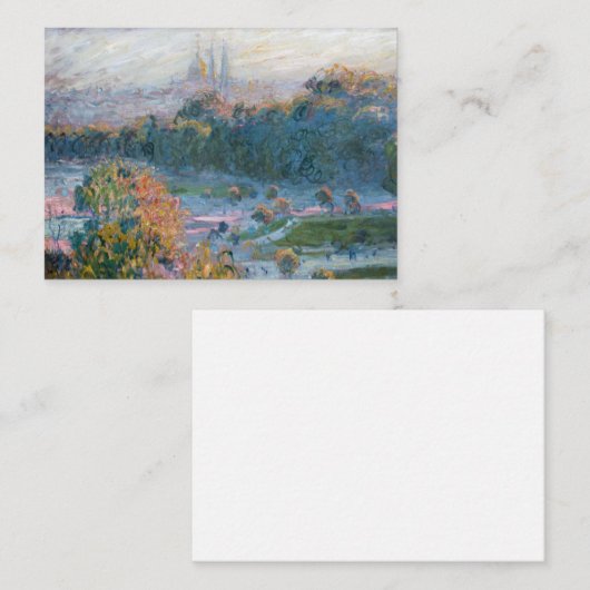 Claude Monet - Uitzicht van de Tuileries, Studie Notitiekaartje (Voorkant / Achterkant)