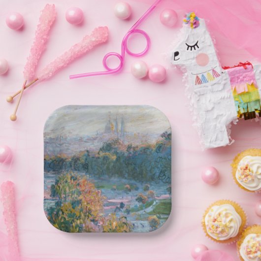 Claude Monet - Uitzicht van de Tuileries, Studie Papieren Bordje (Feest)