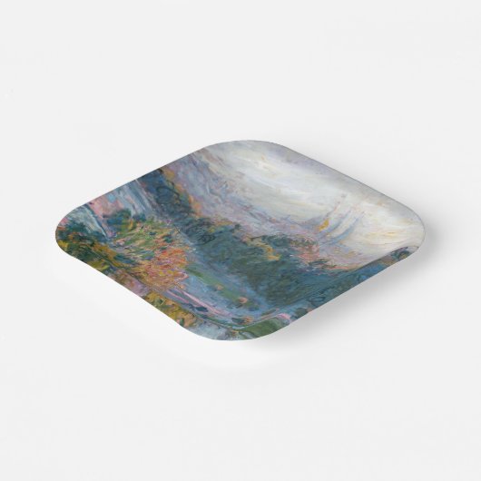 Claude Monet - Uitzicht van de Tuileries, Studie Papieren Bordje (Gebogen)