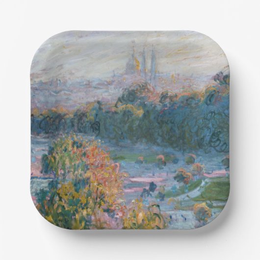 Claude Monet - Uitzicht van de Tuileries, Studie Papieren Bordje (Voorkant)