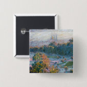 Claude Monet - Uitzicht van de Tuileries, Studie Vierkante Button 5,1 Cm (Voorkant /achterkant)
