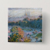 Claude Monet - Uitzicht van de Tuileries, Studie Vierkante Button 5,1 Cm (Voorkant)