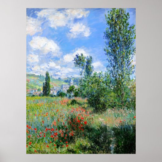 Claude Monet, Uitzicht van Vétheuil, 1880 Poster (Voorkant)