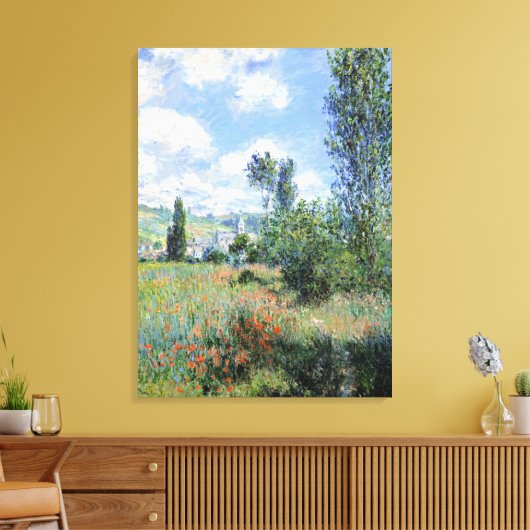 Claude Monet Uitzicht van Vétheuil Canvas Afdruk (Insitu (Woonkamer))