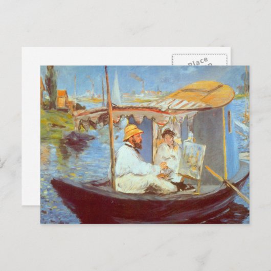 Claude Monet van Edouard Manet Briefkaart (Voorkant / Achterkant)