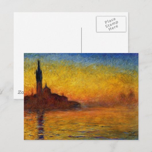Claude Monet // Venice Twilight Briefkaart (Voorkant / Achterkant)