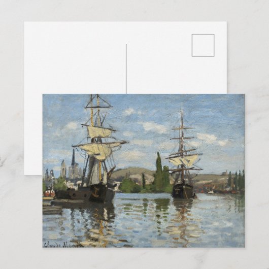 Claude Monet verscheept op de Seine River Travel A Briefkaart (Voorkant / Achterkant)