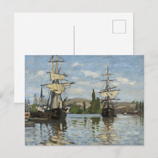 Claude Monet verscheept op de Seine River Travel A Briefkaart (Voorkant / Achterkant)
