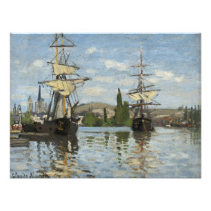 Claude Monet verscheept op de Seine River Travel A Foto Afdruk
