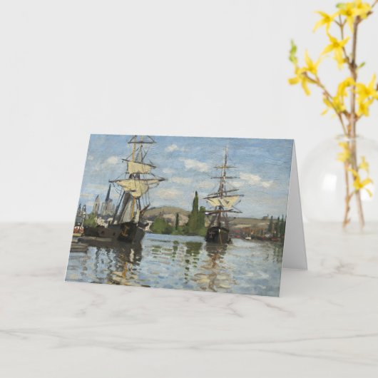 Claude Monet verscheept op de Seine River Travel A Kaart (Gele Bloem)