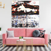 Claude_Monet_-_Vétheuil Canvas Afdruk (Insitu (Woonkamer))