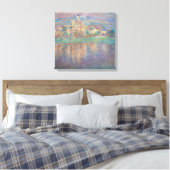 Claude Monet - Vetheuil, Sunset Canvas Afdruk (Insitu (Slaapkamer))
