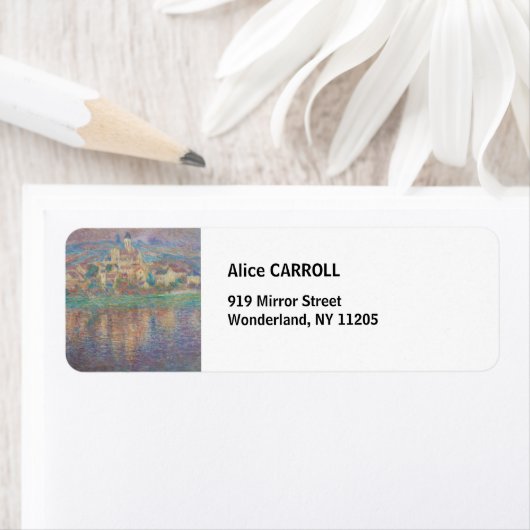 Claude Monet - Vetheuil, Sunset Etiket (Insitu)