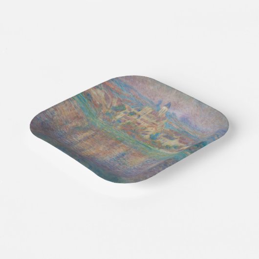 Claude Monet - Vetheuil, Sunset Papieren Bordje (Gebogen)