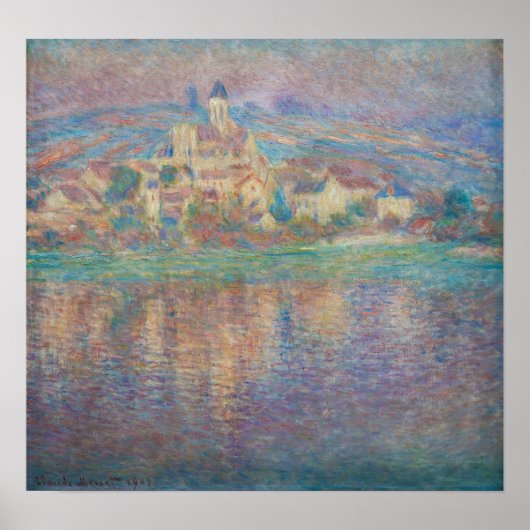 Claude Monet - Vetheuil, Sunset Poster (Voorkant)