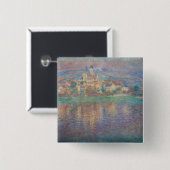 Claude Monet - Vetheuil, Sunset Vierkante Button 5,1 Cm (Voorkant /achterkant)