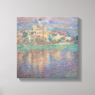 Claude Monet - Vetheuil, Zonsondergang Canvas Afdruk