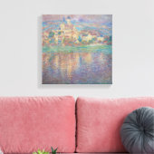 Claude Monet - Vetheuil, Zonsondergang Canvas Afdruk (Insitu (Woonkamer))