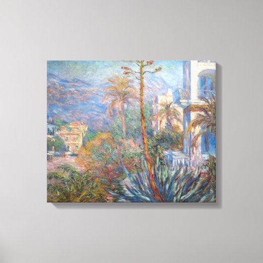 Claude Monet - Villas op Bordighera Canvas Afdruk (Voorkant)
