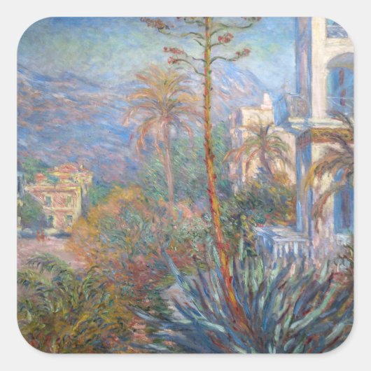 Claude Monet - Villas op Bordighera Vierkante Sticker (Voorkant)