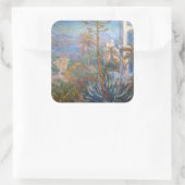Claude Monet - Villas op Bordighera Vierkante Sticker (Tas)
