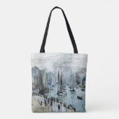 Claude Monet Vist boten die de haven verlaten Tote Bag (Achterkant)