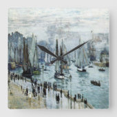Claude Monet Vist boten die de haven verlaten Vierkante Klok (Voorkant)