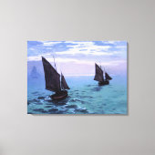 Claude Monet Vist boten onderweg Canvas Afdruk (Voorkant)